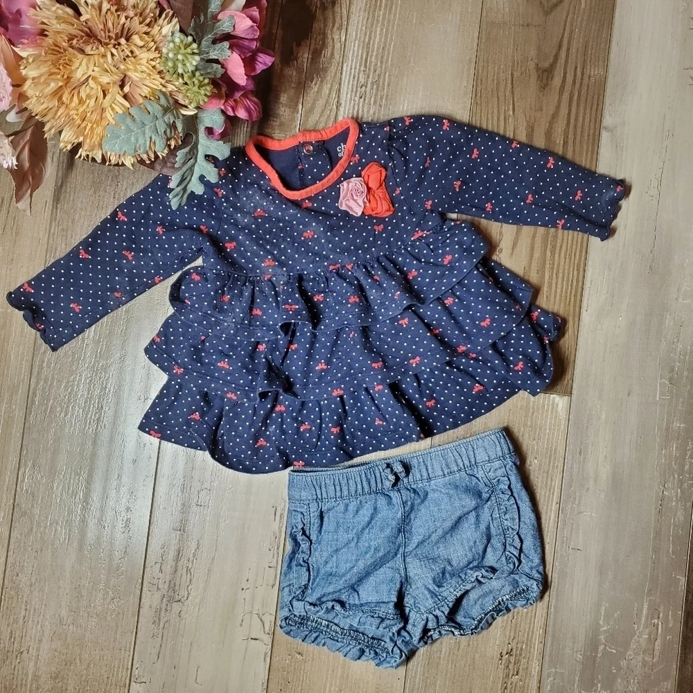 Child of Mine by Carter's and Old Navy Baby Girl 2pc Outfit Bundle 6-9m EUC